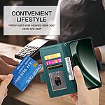 Θήκη Realme GT 6 5G / GT 6T 5G DIERFENG DF 010 Foldable Series με βάση στήριξης, υποδοχή καρτών και μαγνητικό κούμπωμα Flip Wallet από συνθετικό δέρμα και εσωτερικό TPU πράσινο σκούρο - Image 5