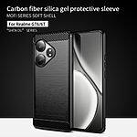 Θήκη Realme GT 6 5G / GT 6T 5G MOFI Brushed V2 TPU Carbon Πλάτη μπλε - Image 3