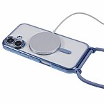 Θήκη iPhone 16 Mad Mask Διάφανο κάλυμμα με συμβατότητα MagSafe και μακρύ λουράκι, ανθεκτική κατασκευή TPU+PC για προστασία από γρατζουνιές μπλε - Image 3