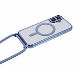 Θήκη iPhone 16 Mad Mask Διάφανο κάλυμμα με συμβατότητα MagSafe και μακρύ λουράκι, ανθεκτική κατασκευή TPU+PC για προστασία από γρατζουνιές μπλε - Image 4