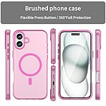 Θήκη iPhone 16 Plus Mad Mask Λεπτή ματ ημιδιάφανη με ανθεκτικό TPU+PC υλικό και συμβατότητα MagSafe για άνετη φόρτιση ροζ - Image 3