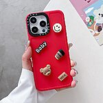 Θήκη iPhone 16 Pro Max Mad Mask TPU με 3D Σχέδιο Καφέ Αρκουδάκι και Μαύρο Πλαίσιο Κάμερας για Προστασία κόκκινο - Image 2