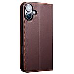 Θήκη iPhone 16 QIALINO book v2 από Premium αυθεντικό δέρμα Genuine Cowhide καφέ - Image 4