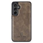 Θήκη Samsung Galaxy S24 FE 5G DG.MING PU Leather Sockproof Series Πλάτη από σκληρό πλαστικό με επένδυση δερματίνης καφέ - Image 4