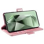 Θήκη Samsung Galaxy S24 FE 5G YIKATU Folio Series 003 με βάση στήριξης, υποδοχή καρτών και μαγνητικό κούμπωμα Flip Wallet από συνθετικό δέρμα και TPU ροζ χρυσό - Image 3