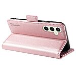 Θήκη Samsung Galaxy S24 FE 5G YIKATU Folio Series 003 με βάση στήριξης, υποδοχή καρτών και μαγνητικό κούμπωμα Flip Wallet από συνθετικό δέρμα και TPU ροζ χρυσό - Image 4