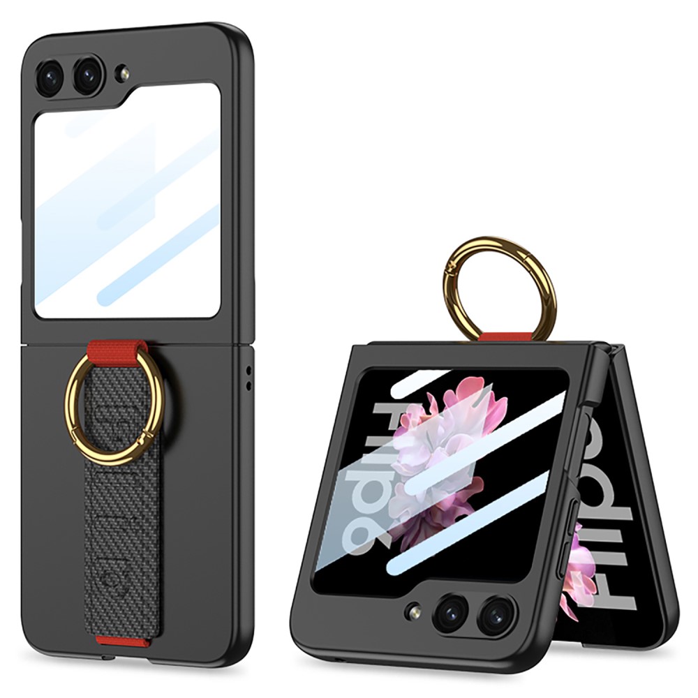 Θήκη Samsung Galaxy Z Flip6 5G GKK Προστατευτική Κατασκευή από Σκληρό Υλικό με Μεταλλικό Δαχτυλίδι και Λουράκι δερματίνη για Ευκολία στη Μεταφορά μαύρο Θήκη Samsung Galaxy Z Flip6 5G GKK Προστατευτική Κατασκευή από Σκληρό Υλικό με Μεταλλικό Δαχτυλίδι και Λουράκι δερματίνη για Ευκολία στη Μεταφορά μαύρο