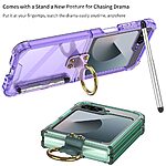 Θήκη Samsung Galaxy Z Flip6 5G / Z Flip7 FE 5G GKK Προστατευτική Κατασκευή από Σκληρό Υλικό με Μεταλλικό Δαχτυλίδι και ενσωματωμένο πενάκι μωβ - Image 2