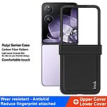 Θήκη Xiaomi Mix Flip 5G IMAK Ruiyi Series με υφή Carbon Fiber από συνθετικό δέρμα και σκληρό πλαστικό μαύρο - Image 2