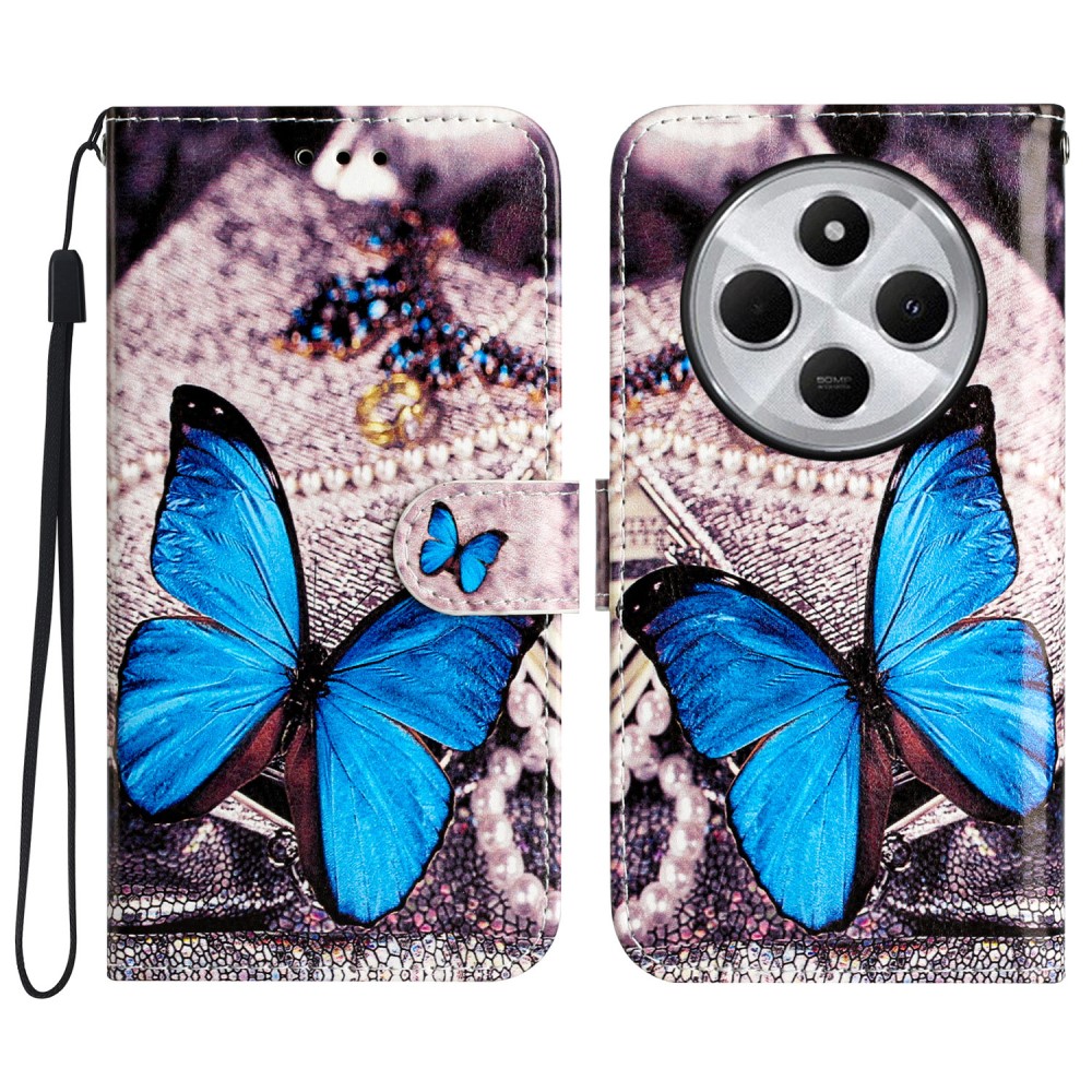 Θήκη Xiaomi Redmi 14C OEM Big Blue Butterfly με βάση στήριξης Θήκη Xiaomi Redmi 14C OEM Big Blue Butterfly με βάση στήριξης