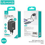 USAMS CC241 YC Series Επιτοίχιος Φορτιστής 30W GaN με Type-C Retractable καλώδιο 80cm  και θύρα Type-C λευκό - Image 6