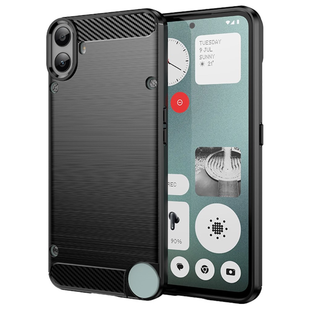 Θήκη Nothing CMF Phone 1 5G Mad Mask Brushed TPU Carbon Πλάτη μαύρο Θήκη Nothing CMF Phone 1 5G Mad Mask Brushed TPU Carbon Πλάτη μαύρο