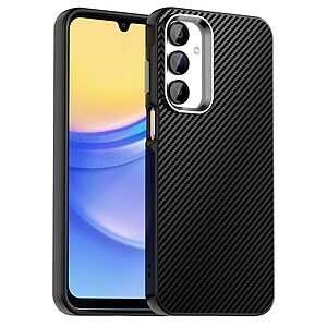 Θήκη Samsung Galaxy A16 4G / A16 5G Mad Mask Σχέδιο carbon fiber texture με ενισχυμένες γωνίες από Premium ανθεκτικό TPU μαύρο
