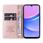 υποδοχή καρτών και μαγνητικό κούμπωμα Flip Wallet από συνθετικό δέρμα και TPU ροζ χρυσό