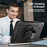 Θήκη Tablet Samsung Galaxy Tab A9 8.7" Mad Mask Premium V3 με βάση στήριξης, ενισχυμένες γωνίες , περιστρεφόμενο Hand Strap και ειδικό θέση για πενάκι, διπλή προστασία Πλάτη μαύρο - Image 5