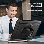 Θήκη Tablet Samsung Galaxy Tab A9+ 11" Mad Mask Premium V3 με βάση στήριξης, ενισχυμένες γωνίες , περιστρεφόμενο Hand Strap και ειδικό θέση για πενάκι, διπλή προστασία Πλάτη μαύρο - Image 5