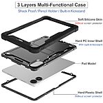 Θήκη Tablet Xiaomi Redmi Pad Pro 12.1" / Pro 5G 12.1" Mad Mask Premium V3 με βάση στήριξης, ενισχυμένες γωνίες , περιστρεφόμενο Hand Strap και ειδικό θέση για πενάκι, διπλή προστασία Πλάτη μαύρο - Image 5