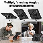 Θήκη Tablet Xiaomi Redmi Pad Pro 12.1" / Pro 5G 12.1" Mad Mask Premium με βάση στήριξης, ενισχυμένες γωνίες και ειδικό λουράκι μεταφοράς, διπλή προστασία Πλάτη μαύρο - Image 5