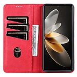 υποδοχές καρτών και μαγνητικό κούμπωμα κόκκινο