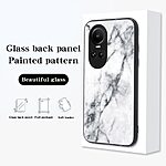 Θήκη Oppo Reno10 5G / Reno10 Pro 5G OEM σχέδιο Marble με Πλάτη Tempered Glass TPU λευκό - Image 2