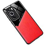 Θήκη Oppo Reno12 Pro 5G OEM Magnetic Glass Series πλάτη με ενσωματωμένο μαγνήτη και υποστήριξη μαγνητικής βάσης από συνθετικό δέρμα TPU κόκκινο