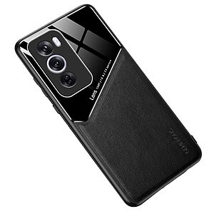 Θήκη Oppo Reno12 Pro 5G OEM Magnetic Glass Series πλάτη με ενσωματωμένο μαγνήτη και υποστήριξη μαγνητικής βάσης από συνθετικό δέρμα TPU μαύρο