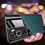 Θήκη Oppo Reno12 Pro 5G OEM Magnetic Glass Series πλάτη με ενσωματωμένο μαγνήτη και υποστήριξη μαγνητικής βάσης από συνθετικό δέρμα TPU μαύρο - Image 4