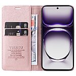 υποδοχή καρτών και μαγνητικό κούμπωμα Flip Wallet από συνθετικό δέρμα και TPU ροζ χρυσό