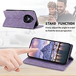 Θήκη Realme 12x 5G / 12 5G DIERFENG DF 05 Foldable Series με βάση στήριξης, υποδοχή καρτών και μαγνητικό κούμπωμα Flip Wallet από συνθετικό δέρμα και εσωτερικό TPU μωβ - Image 4