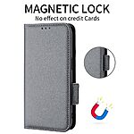 Θήκη Realme 12x 5G / 12 5G Mad Mask Leather Wallet handbag litchi με βάση στήριξης, υποδοχές καρτών και μαγνητικό κούμπωμα γκρι - Image 5