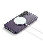 Θήκη Samsung Galaxy S25 5G MAGKING PU Leather Sockproof Series Πλάτη από σκληρό πλαστικό ,συμβατό με magsafe φορτιστή και επένδυση δερματίνης μωβ - Image 5