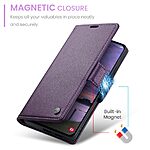 Θήκη Samsung Galaxy S25 Plus 5G / S24 Plus 5G CASEME 023 Series Πορτοφόλι με βάση στήριξης, υποδοχές καρτών και μαγνητικό κούμπωμα από συνθετικό δέρμα και TPU μωβ - Image 5