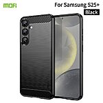 Θήκη Samsung Galaxy S25 Plus 5G / S24 Plus 5G MOFI Brushed TPU Carbon Πλάτη μαύρο - Image 2