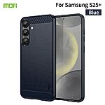 Θήκη Samsung Galaxy S25 Plus 5G / S24 Plus 5G MOFI Brushed TPU Carbon Πλάτη μπλε σκούρο - Image 2