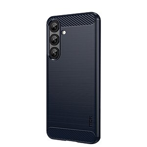 Θήκη Samsung Galaxy S25 Plus 5G / S24 Plus 5G MOFI Brushed TPU Carbon Πλάτη μπλε σκούρο