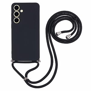 Θήκη Samsung Galaxy S25 Plus 5G / S24 Plus 5G OEM Soft Silicone Sockproof v3 πλάτη με κορδόνι από αντικραδασμικό TPU μαύρο