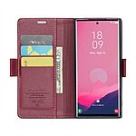 Θήκη Samsung Galaxy S25 Ultra 5G CASEME 023 Series Πορτοφόλι με βάση στήριξης, υποδοχές καρτών και μαγνητικό κούμπωμα από συνθετικό δέρμα και TPU μπορντό - Image 3