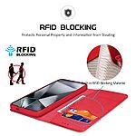 υποδοχές καρτών με μαγνητικό κλείσιμο Flip Wallet από αυθεντικό δέρμα και TPU κόκκινο