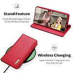 Θήκη Samsung Galaxy S25 Ultra 5G DUX DUCIS Hivo Series με RFID Blocking, βάση στήριξης, υποδοχές καρτών με μαγνητικό κλείσιμο Flip Wallet από αυθεντικό δέρμα και TPU κόκκινο - Image 5