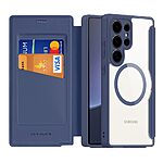 συμβατό με MagSafe φορτιστή υποδοχή καρτών και μαγνητικό κούμπωμα Flip Wallet από συνθετικό δέρμα και εσωτερικό TPU μπλε