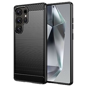Θήκη Samsung Galaxy S25 Ultra 5G Mad Mask Brushed TPU Carbon Πλάτη μαύρο
