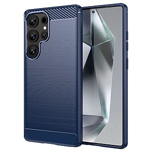 Θήκη Samsung Galaxy S25 Ultra 5G Mad Mask Brushed TPU Carbon Πλάτη μπλε