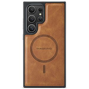 Θήκη Samsung Galaxy S25 Ultra 5G MAGKING PU Leather Sockproof Series Πλάτη από σκληρό πλαστικό