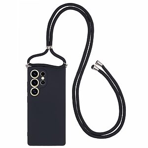 Θήκη Samsung Galaxy S25 Ultra 5G OEM Soft Silicone Sockproof πλάτη με κορδόνι από αντικραδασμικό TPU μαύρο