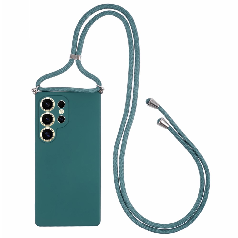 Θήκη Samsung Galaxy S25 Ultra 5G OEM Soft Silicone Sockproof πλάτη με κορδόνι από αντικραδασμικό TPU πράσινο σκούρο Θήκη Samsung Galaxy S25 Ultra 5G OEM Soft Silicone Sockproof πλάτη με κορδόνι από αντικραδασμικό TPU πράσινο σκούρο