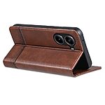 Θήκη Xiaomi Poco X7 Pro 5G AZNS Litchi Retro V4 Texture Leather με βάση στήριξης, υποδοχές καρτών και μαγνητικό κούμπωμα καφέ - Image 4