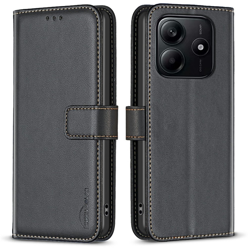 Θήκη Xiaomi Redmi Note 14 4G BINFEN COLOR Leather Wallet series 12 με βάση στήριξης Θήκη Xiaomi Redmi Note 14 4G BINFEN COLOR Leather Wallet series 12 με βάση στήριξης