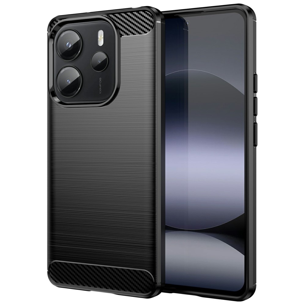 Θήκη Xiaomi Redmi Note 14 4G Mad Mask Brushed TPU Carbon Πλάτη μαύρο Θήκη Xiaomi Redmi Note 14 4G Mad Mask Brushed TPU Carbon Πλάτη μαύρο