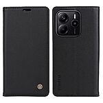 υποδοχή καρτών και μαγνητικό κούμπωμα Flip Wallet από συνθετικό δέρμα και TPU μαύρο