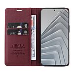 Θήκη Xiaomi Redmi Note 14 4G YIKATU Folio Series με βάση στήριξης, υποδοχή καρτών και μαγνητικό κούμπωμα Flip Wallet από συνθετικό δέρμα και TPU μπορντό - Image 4